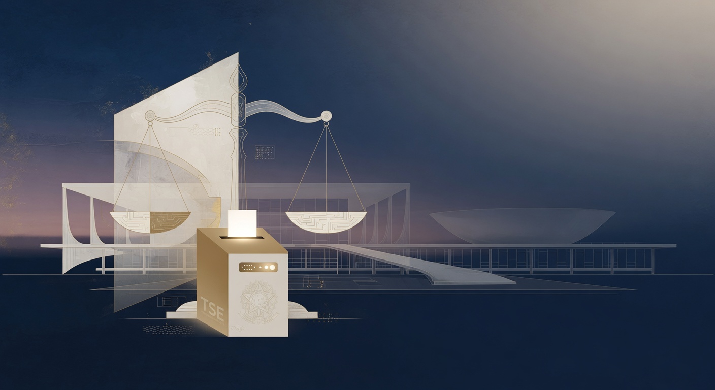 Composição abstrata representando a Justiça Eleitoral
